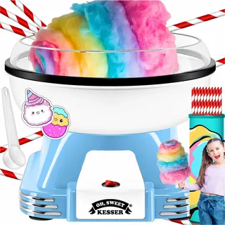 Kesser KESSER® Zuckerwattemaschine Set für dein zuhause - Mit 30x Zuckerwatte Stäbchen & Messlöffel - Retro Cotton Candy Maschine - Zuckerwatte Maschine Mit Zubehör - Höhe 22 cm - 500 W