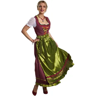 Tectake Maxi-Dirndl Ruhpolding grün|rot L
