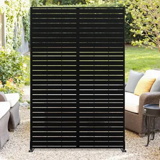 Towallmark Sichtschutzwand Metall freistehend, 183 x 119 cm, Dekorativer Sichtschutz für Garten, Terrasse & Balkon, Outdoor Paravent Trennwand