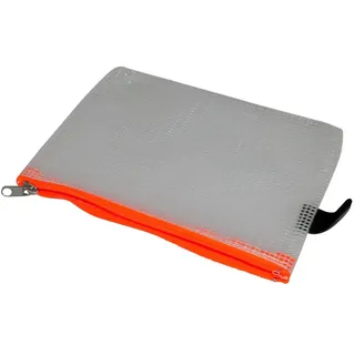 FolderSys Reißverschlussbeutel A6 transparent/orange 0,15 mm
