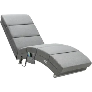 CASARIA Relaxliege London Grau mit Massage & Heizfunktion