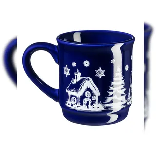 MÄSER Glühweinbecher mit Weihnachtsmotiv, Füllstrich innen 0,2 l, BLAU, 48er-Set