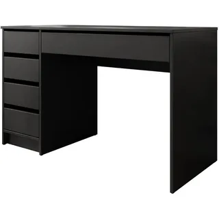 Mirjan24 Schreibtisch, schwarz Holzwerkstoff, 5 Schubladen, Rechteckig, 120x76x55 cm, Arbeitszimmer, Schreibtische, Bürotische