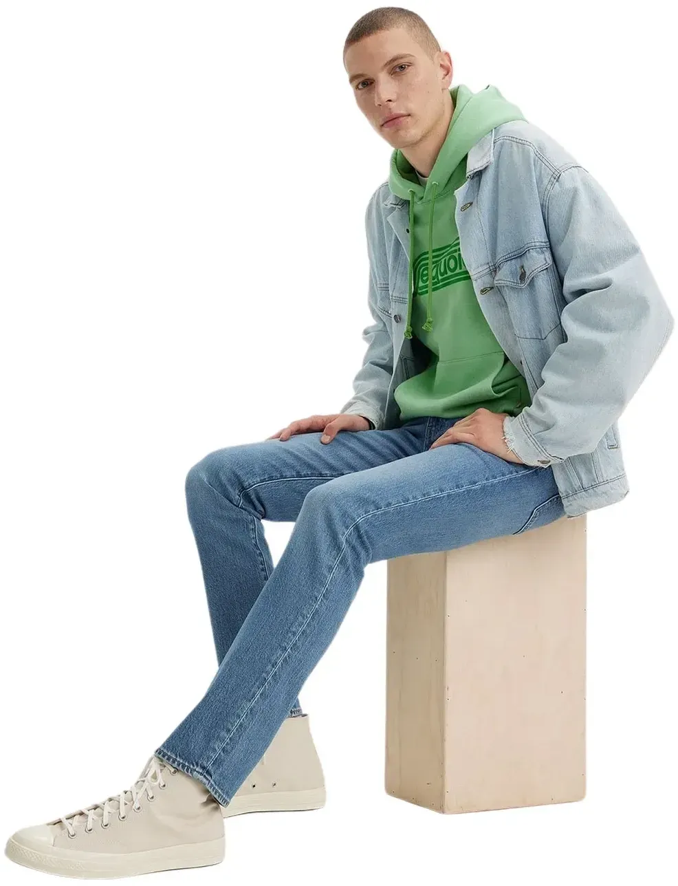 Levis 511 Slim fit Jeans aus Soft Denim in Mittelblau-W31 / L34