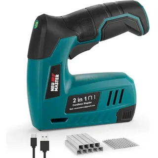 LuxusKollektion Akku-Tacker Akku Tacker 2in1 4V für Heftklammern und Nägel je 1000 Stück
