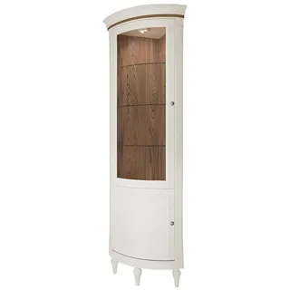 Xlmoebel Eckvitrine Eckschrank Ecktisch Vitrine Glasvitrine Ausstellungsschrank (Eckvitrine) Hergestellt in Europa beige