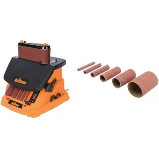 Triton 977604 Oszillierender Spindel-und Bandschleifer, 450 W TSPST450, orange (UK Stecker und Version) & tss80g Aluminiumoxid-Schleifhülsen, 6-tlg.