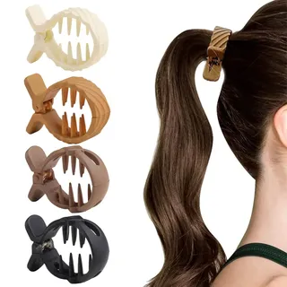 RTRTGS 4 Stück Haarspangen Damen Haarklammer, Haarspangen Halter Hoher Pferdeschwanz Rutschfest Modische für Dickes Dünn Haar, Ponytail