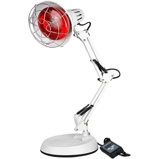 Relassy Infrarotlampe, 150W Rotlichtlampe mit 10 Temperaturstufen, Rotlichtlampen Wärmelampe mit Timer fur Heimat, Infrarot Lampe Einstellbarer Winkel