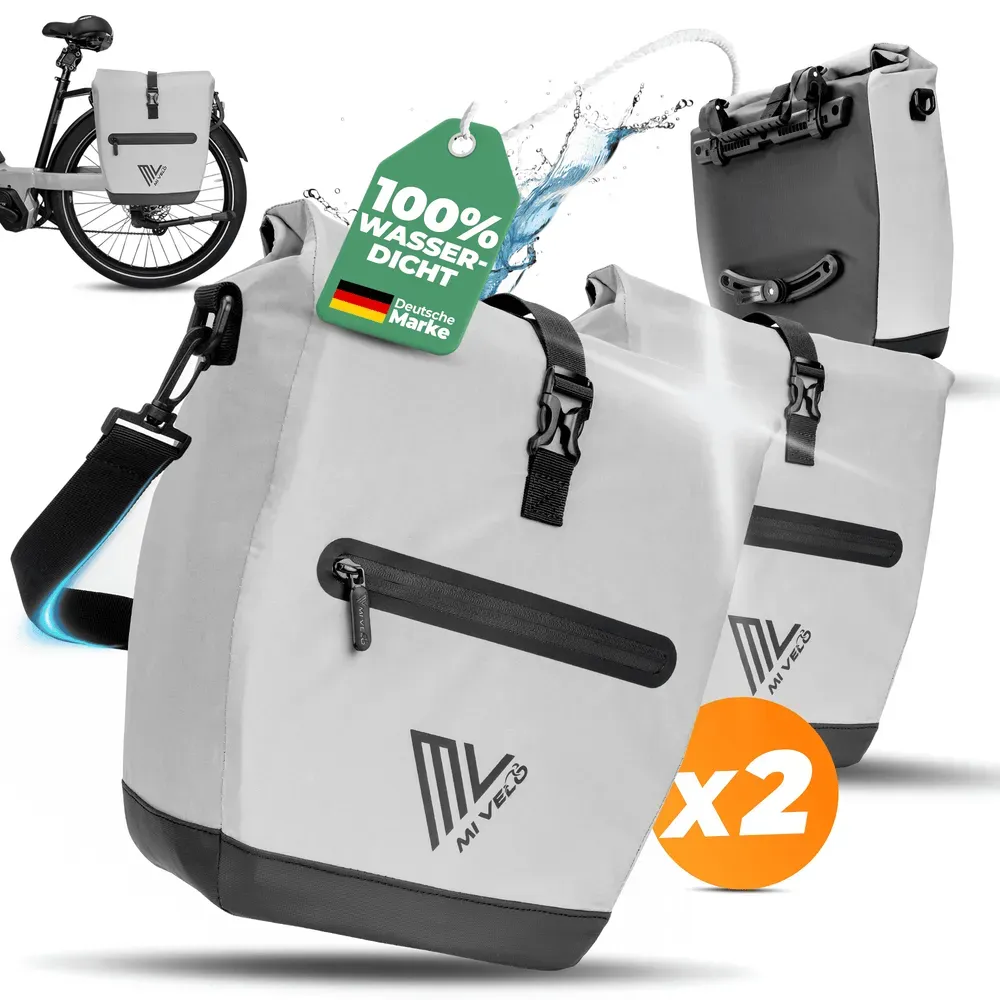 2in1 Fahrradtasche für Gepäckträger „CAPAX“ 20L - Vollreflektierend - Bestseller,highdemand,oft gekauft