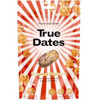 True Dates - Caramel Popcorn | natürlich aromatisierte Datteln | Karamell Popcorn | 100 g