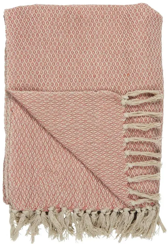 Sommerdecke Karomuster creme/coral sands