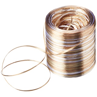 Präsent Geschenkband Raffia glänzend braun/beige/gold 3,0 mm x 50,0 m