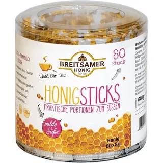 Breitsamer Honig Honigsticks, flüssig, je 8g, 80 Portionen