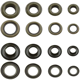 GETMORE Parts Ösen mit Gegenscheiben, Messing-Ösen, Metallöse, Rundöse mit Scheibe, Messing, rostfrei (antik, 3 mm)