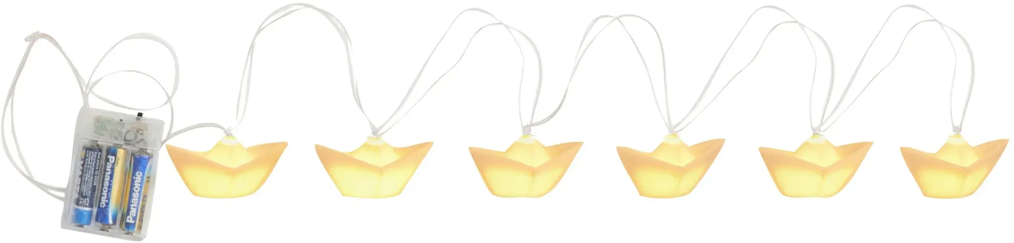 Lichterkette mit Bootmotiv aus Harz