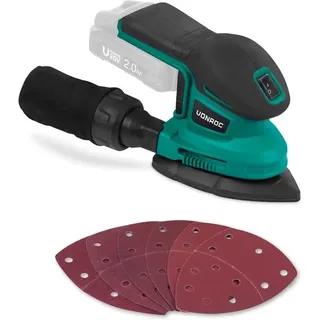 VONROC Deltaschleifer - 20V - Exkl. Akku und Ladegerät - Inkl. Staubbeutel und 6 Schleifpapiere