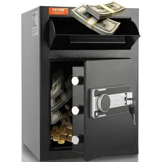 Vevor 2,5 L Einwurftresor, Deposittresor mit Drop-Slot, elektronischem Codeschloss und 2 Notfallschlüsseln, 355 x 355 x 515 mm, Business Drop Slot Safe für Bargeld, zu Hause, Hotel, Büro