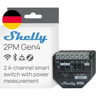 Shelly 2PM Gen4 - WLAN Smart Relais Schalter, Rolladenschalter, Stromzähler, 2 K