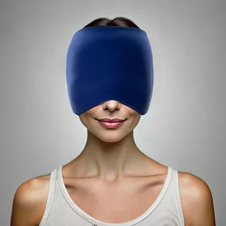 Newgen Medicals 360°-Migräne-Maske zum Kühlen und Wärmen, 1 Gel-Lage, blau