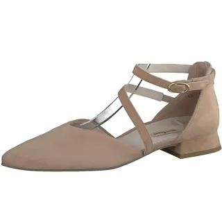 Paul Green Damen Ballerina, Frauen Riemchenballerinas,Halbschuhe,Sommerschuhe,Slipper,Ballerina-Schuhe,Ballett-Schuhe,flach,Beige (Dakar),41 EU / 7.5 UK - 41 EU
