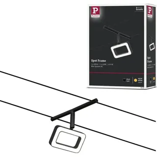 Paulmann Seilsystem Frame - Leuchtmitte, Warmweiß, Erweiterung Schwarz (matt), Chrom