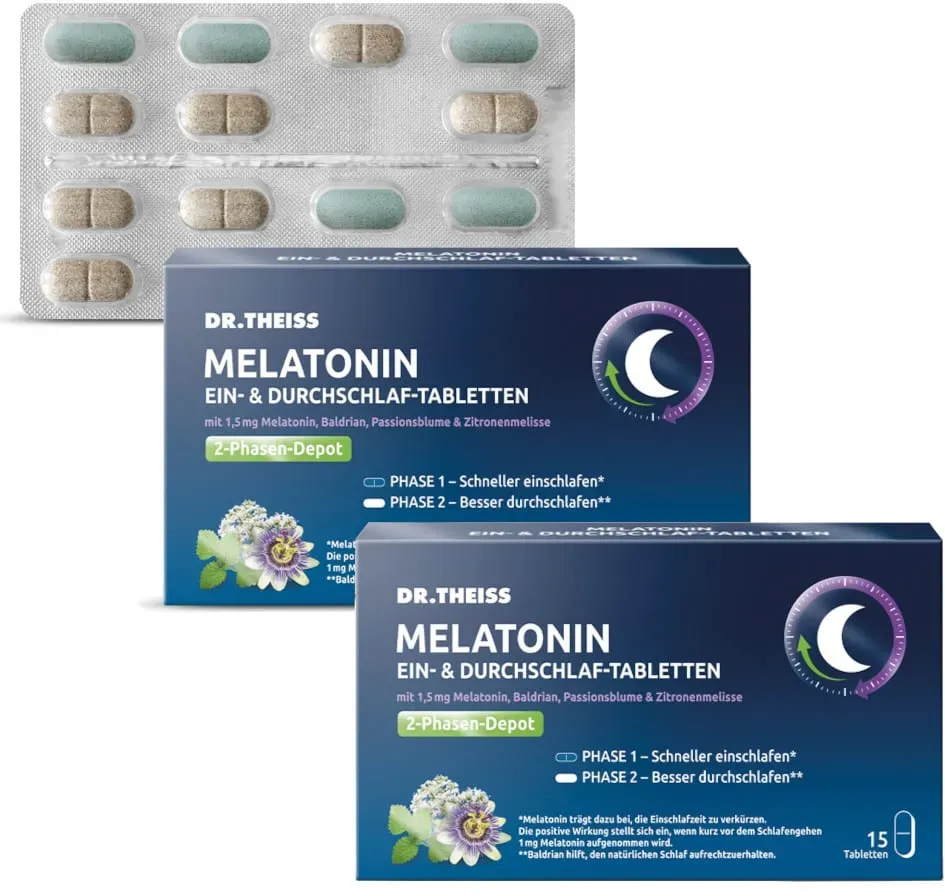 DR. THEISS Melatonin Ein- & Durchschlaf-Tabletten Doppelpack 2X60 St Tabletten