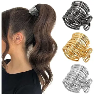 LuxusKollektion Haarklammer Haarklammer Metall Pferdeschwanz Clips Haarspangen Damen Rutschfest bunt