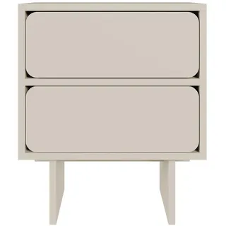 Selsey Nachttisch Taupe, Holzwerkstoff, 2 Schubladen, Rechteckig, 49.6x56x35 cm, Schlafzimmer, Nachttische