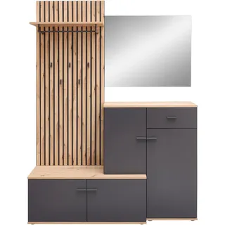Möbel Kraft Fynn Kompaktgarderobe 148x199x38 grau
