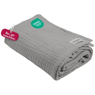 Clinotest Musselintücher Baby - 1Stk. 80x80cm - waschbare Mulltücher ohne Einlaufen - saugstarke Baby Spucktücher aus 100% Musselin-Baumwolle - weiches und atmungsaktives Pucktuch (hellblau)