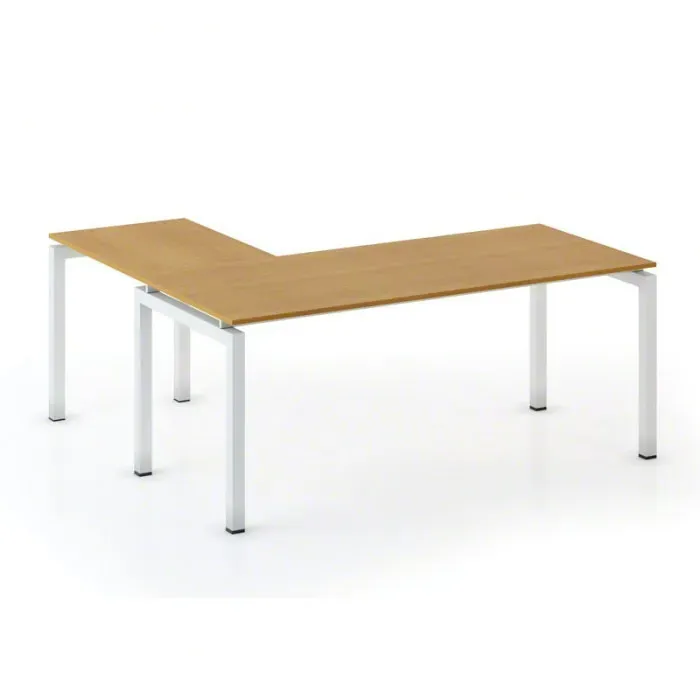 Ergonomischer Eckschreibtisch PRIMO SQUARE, 180x180 cm, Buche