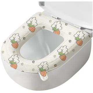 Refttenw Soft-Toilettensitzerhöhung WC-Deckelbezug Wasserdicht Toilettensitzbezug Weicher WC-Sitzbezug, Waschbar, Rutschfest, mit Griffen
