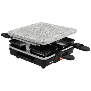 Tristar RA-2745 Raclette Antihaftbeschichtung, Kontrollleuchte, 4 Pfännchen, mit Grillstein Schwarz,