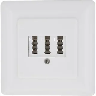 BIGtec TAE Dose Telefondose Unterputz NFF UP Anschlussdose 3x6-polig signalweiß weiß Telefon DSL-Splitter Fax Modem Router Anrufbeantworter