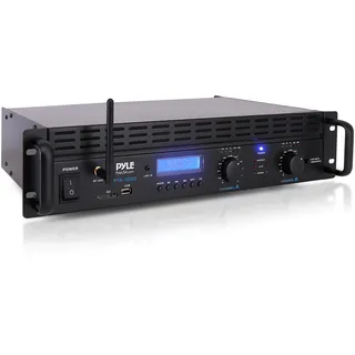 Pyle Verstärker, Mini Verstärker, 2000W- Bluetooth, Amplifier, Stereo, Audio - Rackmount- 2 Kanal mit TRS XLR- Eingang, LCD, Brückenmodus, Stereo Receiver, Kabellos