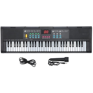 Keyboard Piano 61 Tasten Digital Piano Keyboard mit Mikrofon USB Kabel Dual Lautsprecher für Kinder Erwachsene Anfänger