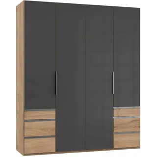 Level 200 x 236 x 58 cm Plankeneiche Nachbildung/Grauglas