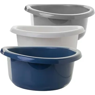 Centi Schüssel LUZERN, 8 Liter, 3er Mix Dunkelblau, Polypropylen - Bunt
