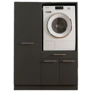 laundreezy Waschmaschinenschrank und Mehrzweckschrank, Anthrazit - Waschmaschinen-Überbauschrank TÜV-zertifiziert mit viel Stauraum - 117,5 cm