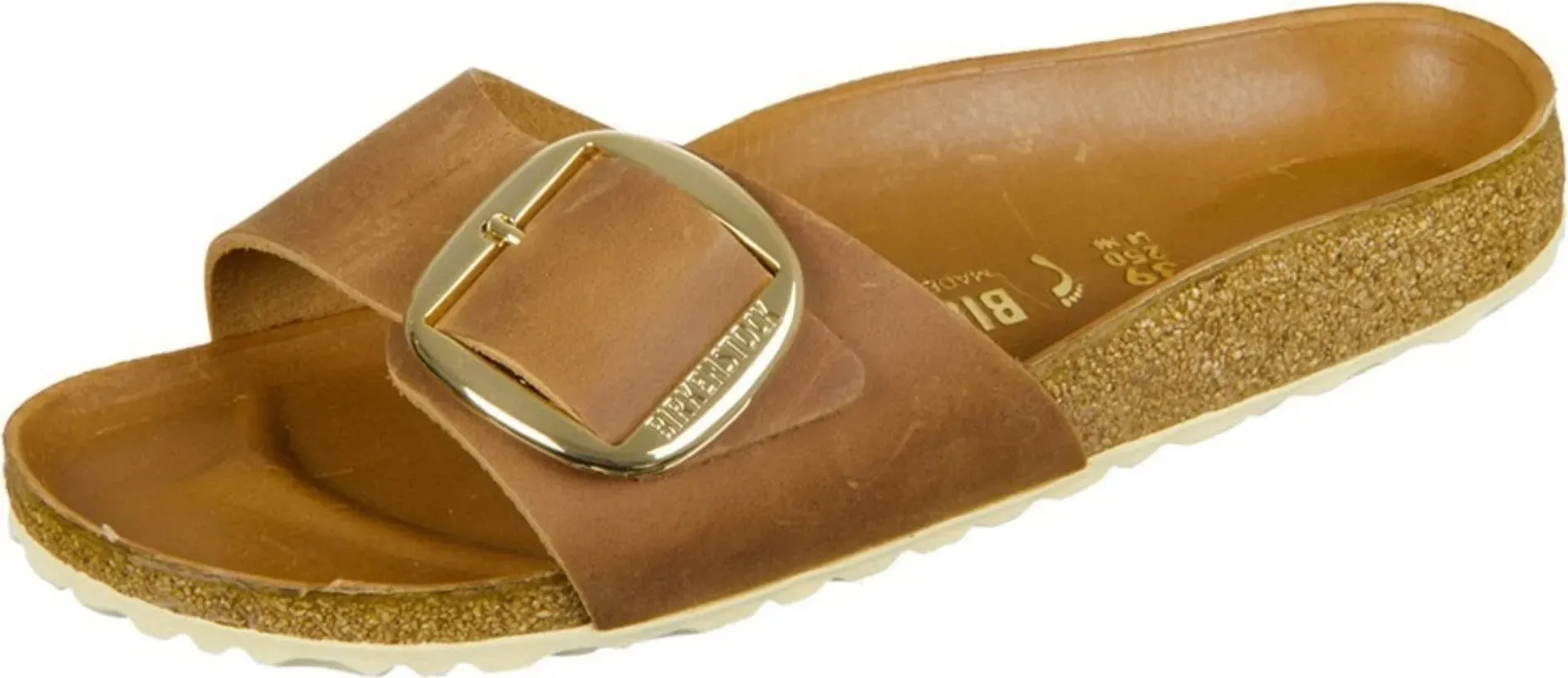 Birkenstock Madrid Big Buckle Nubukleder geölt schmal cognac 41