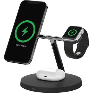 Belkin Boost Charge Pro 3in1 Charger Qi2 (15 W), Wireless Charger, Schwarz