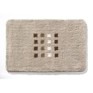 KLEINE WOLKE Badteppich QUADRI Beige 70 x 120 cm