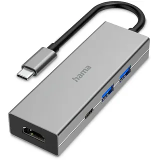 Hama 00200107 USB-C-Hub, Multiport, 4 Ports, 2x USB-A, USB-C, HDMITM
