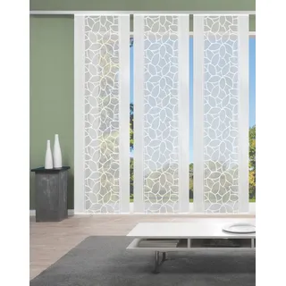 Home fashion 88634 3er-Set Konturo transparent weiss 60x245 cm