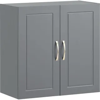 SoBuy Hängeschrank Badschrank mit zwei Türen Küchenschrank Medizinschrank Wandschrank Badmöbel bht ca: 60x60x30cm - Grau