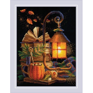 Riolis Kreuzstich Stickpackung Gemütlicher Herbst, Zählmuster, 18x24cm