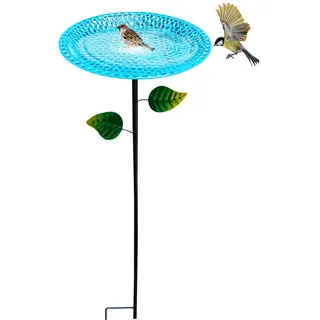 Vogeltränke Vogelbad 65CM, Vogeltränke Winterfest Mit Erdspieß, Vogelbad Garten Stehend Frostsicher, Wassertränke Für Vögel, Vogelfutterhaus Mit Ständer Vogelfutterspender Für Draußen (C)