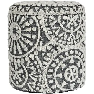 FineBuy Sitzhocker Wolle 40 x 45 x 40 cm Grau