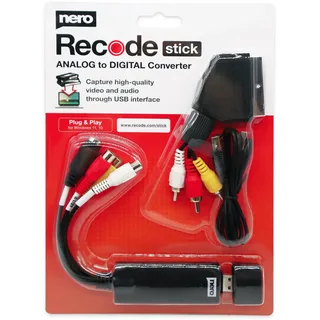 Nero Video Grabber inkl. Scart Adapter | VHS selbst digitalisieren | VHS zu USB | DVD zu PC | analog Audio und Video Konverter | S-VHS | Hi8 | Super 8 | Windows 11/10 | MacOS